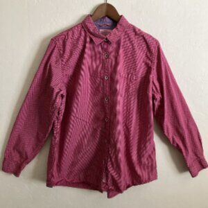 Weatherproof Vintage Button Up Womens XL Red Plaid Checkered Long Sleeve